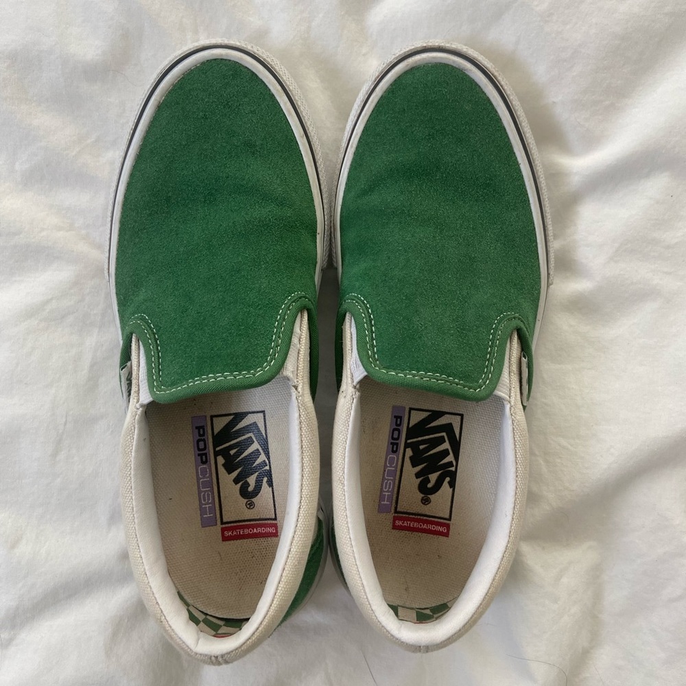 Green Vans Slip-On Shoes